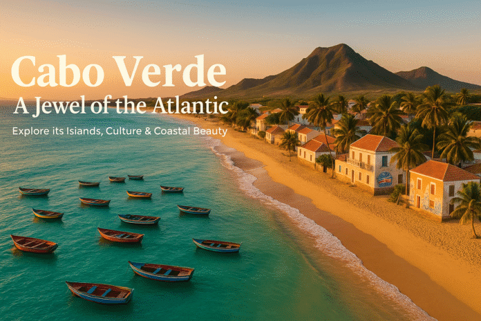 Santa Maria Beach in Cabo Verde at sunset