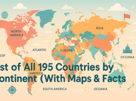 List of All 195 Countries by Continent